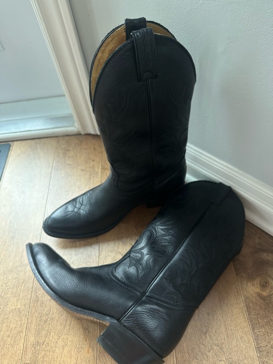 Boulet Other - Men's Black Leather Western Cowboy Boots - Classic Pull-On Style